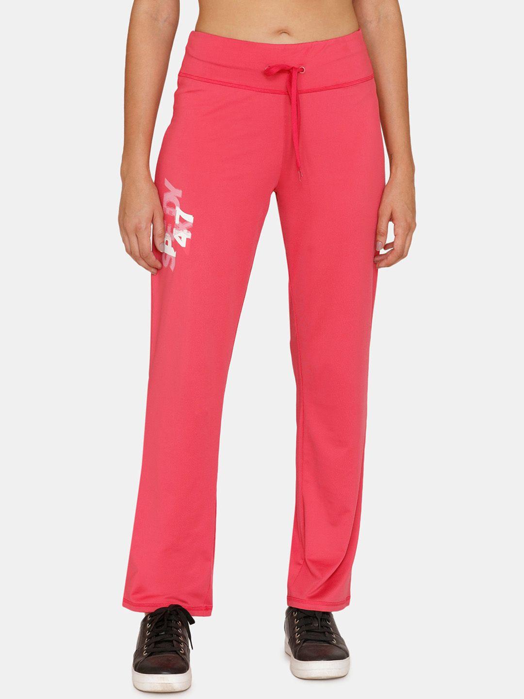 zelocity by zivame women pink solid track pants