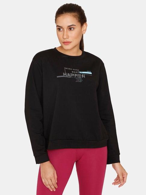 zelocity by zivame black full sleeves pullover