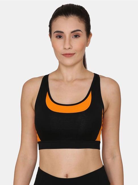 zelocity by zivame black non wired non padded sports bra