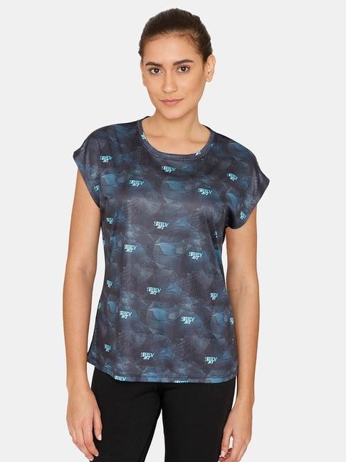 zelocity by zivame black printed t-shirt