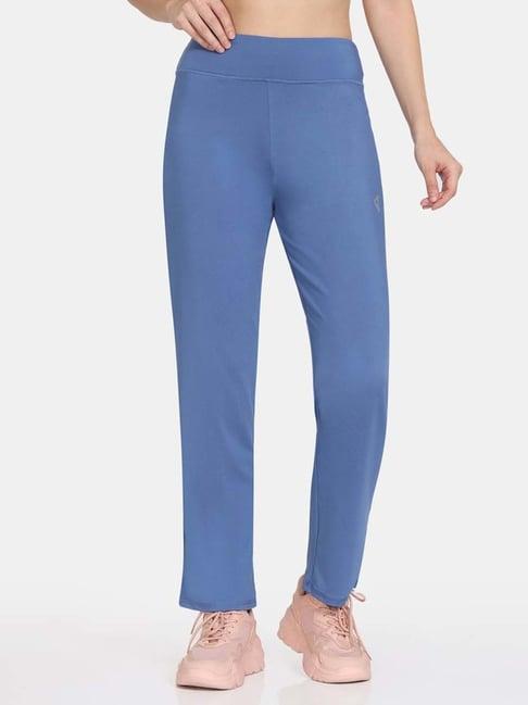 zelocity by zivame blue high rise track pants