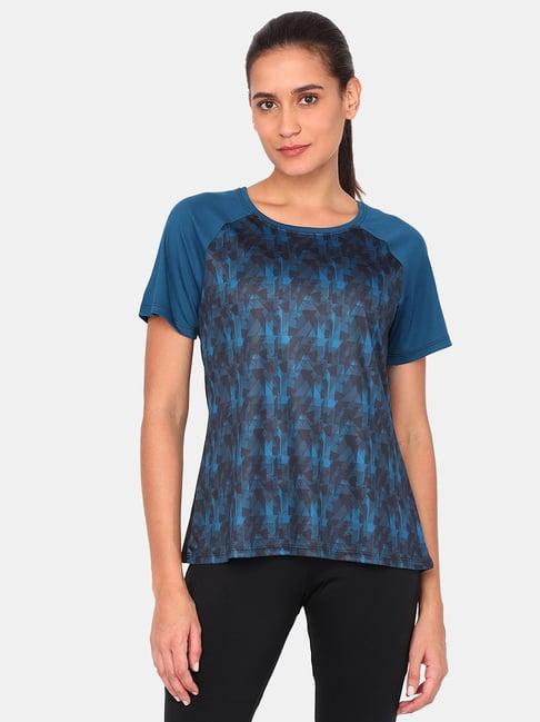 zelocity by zivame blue printed t-shirt