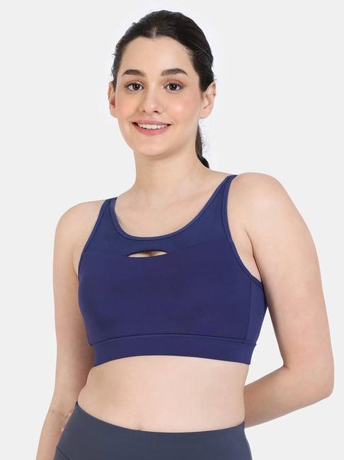 zelocity by zivame blue quick dry sports bra