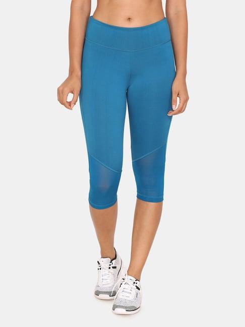 zelocity by zivame blue relaxed fit capris