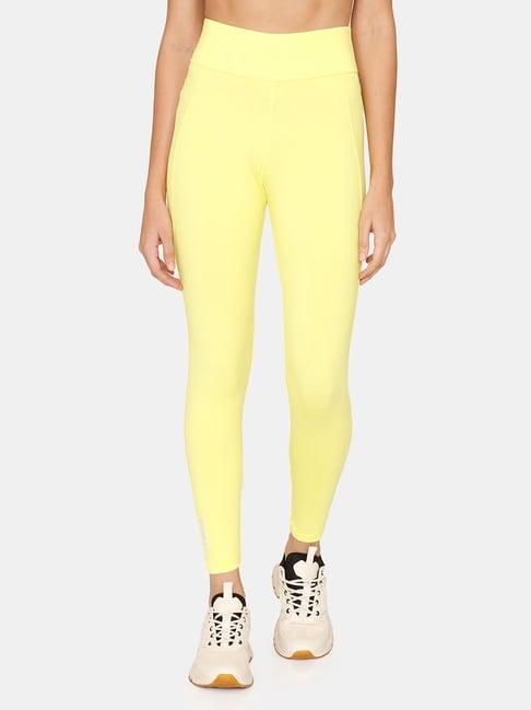 zelocity by zivame bright yellow cotton tights