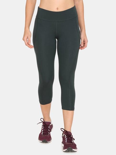 zelocity by zivame green mid rise capris