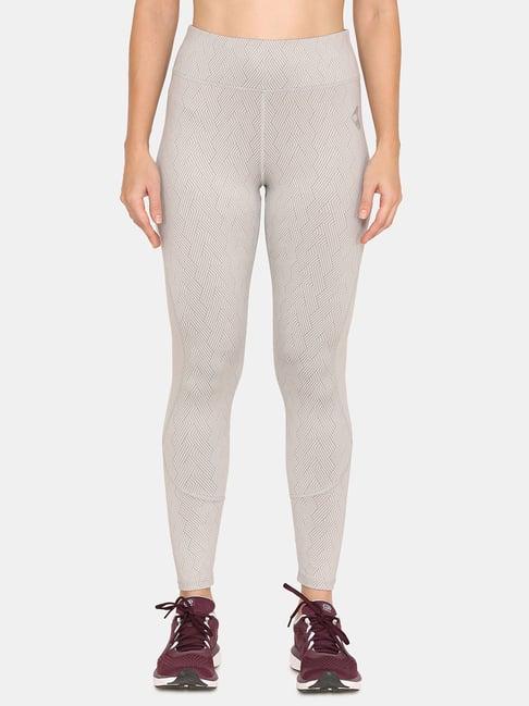 zelocity by zivame grey printed leggings