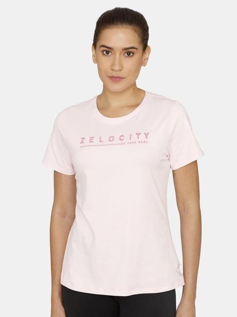 zelocity by zivame pink graphic print t-shirt