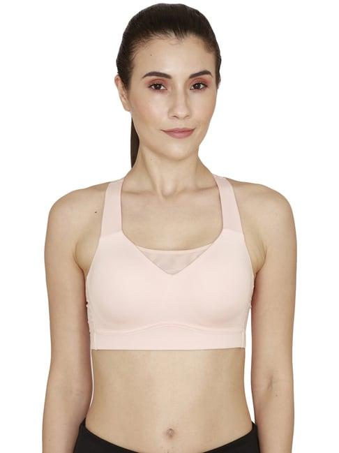 zelocity by zivame pink plain sports bra