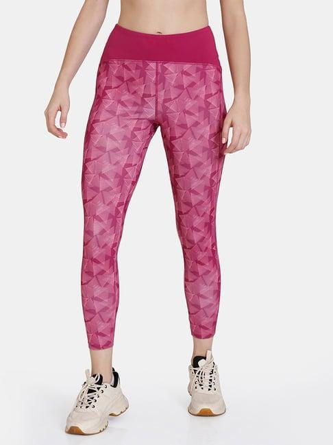 zelocity by zivame pink printed tights