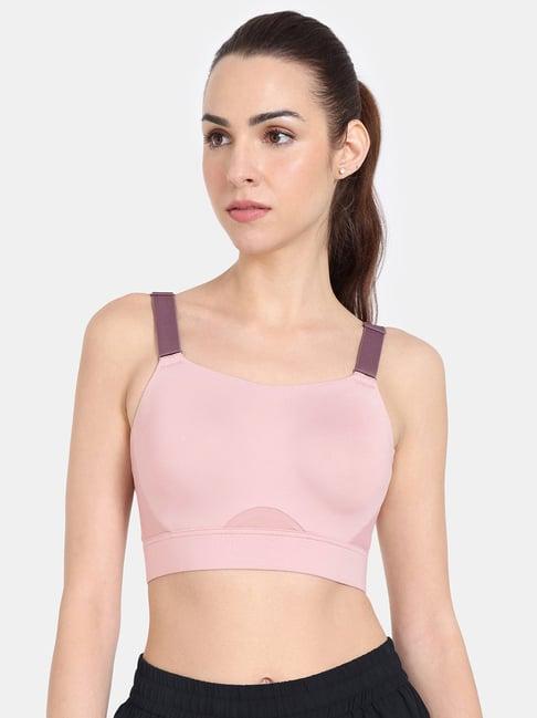 zelocity by zivame pink quick dry sports bra