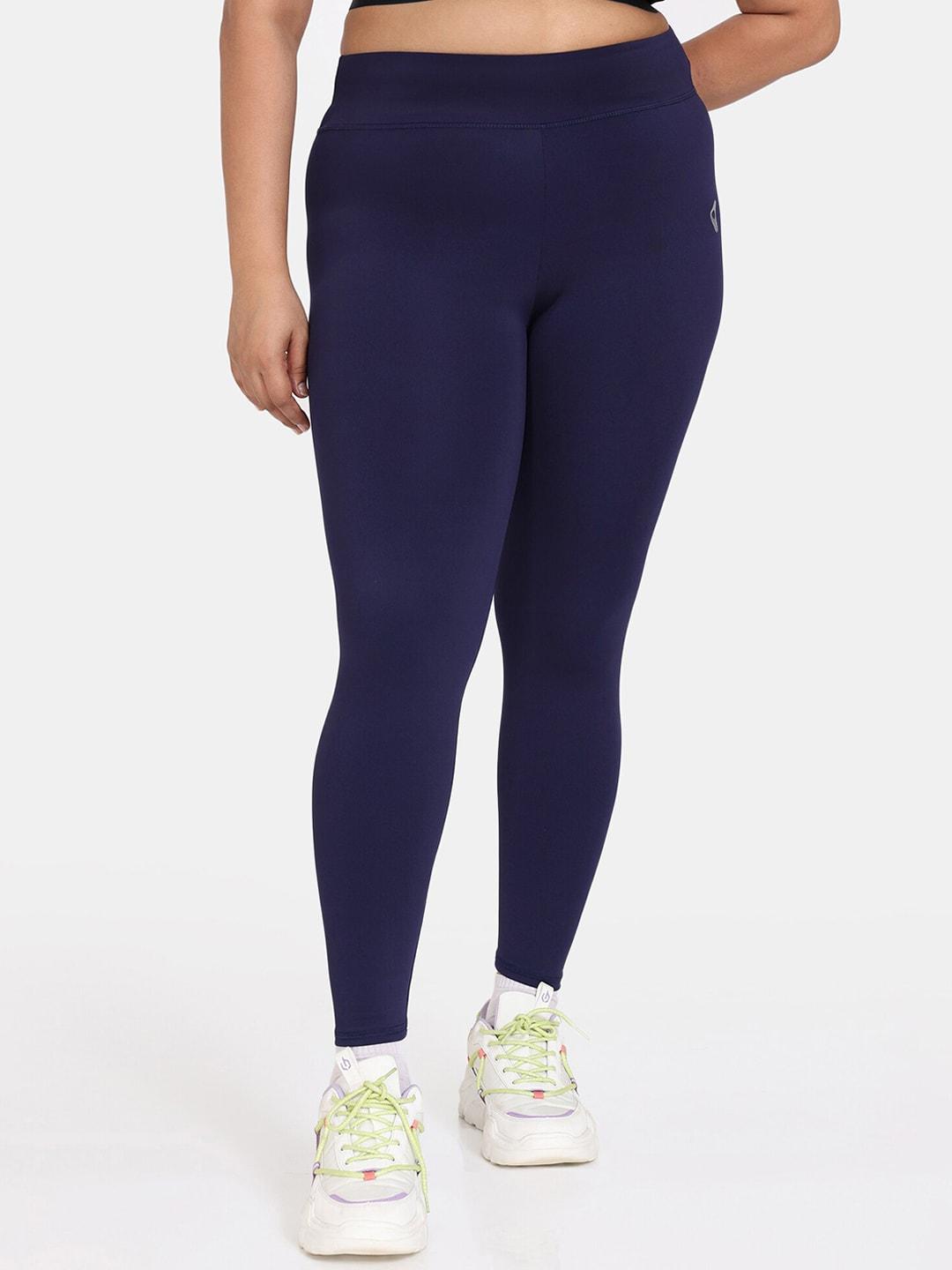 zelocity by zivame plus size moisture-wicking ankle length training tights