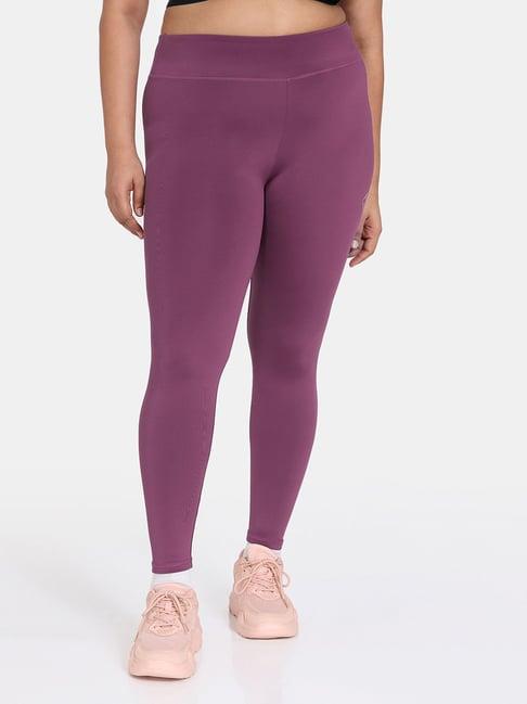 zelocity by zivame purple quick dry tights