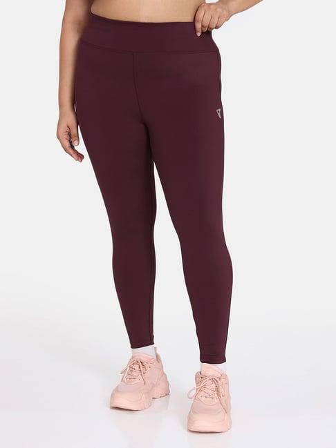 zelocity by zivame wine quick dry tights