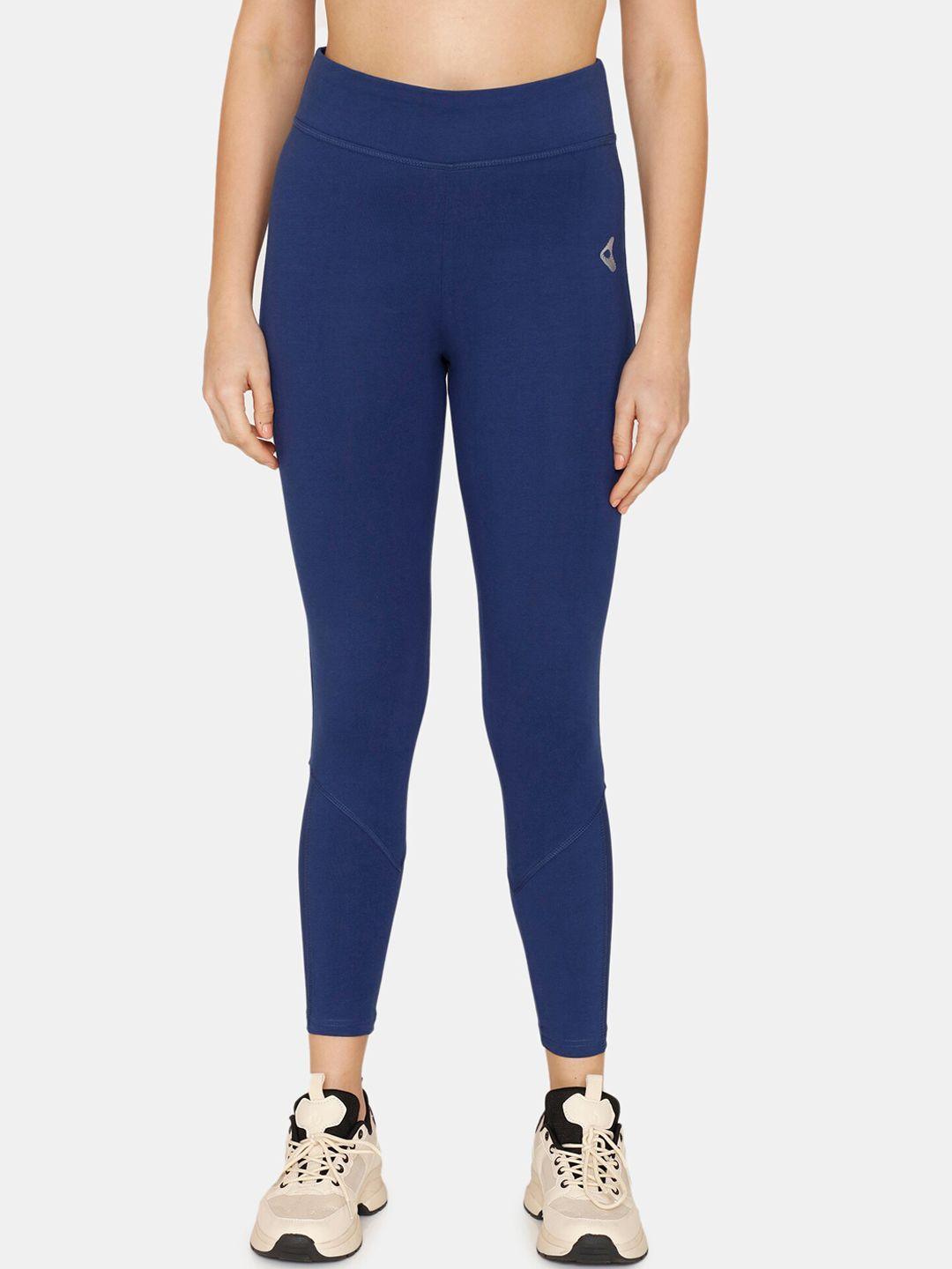 zelocity by zivame women blue training tights