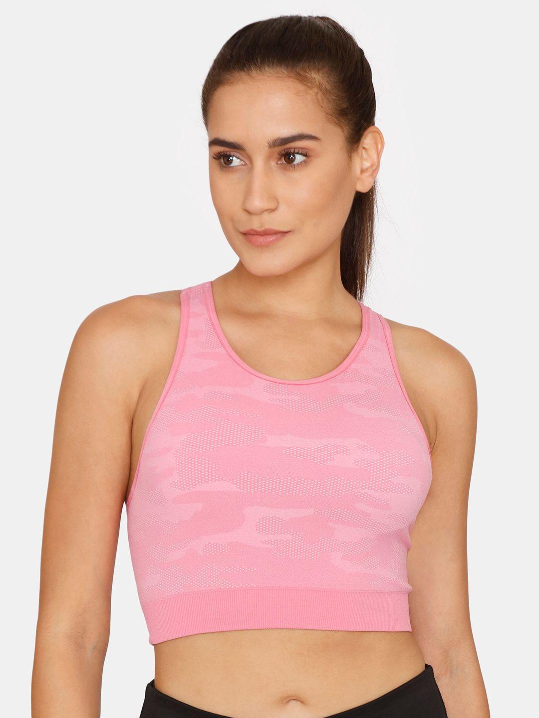 zelocity by zivame women pink sports bra