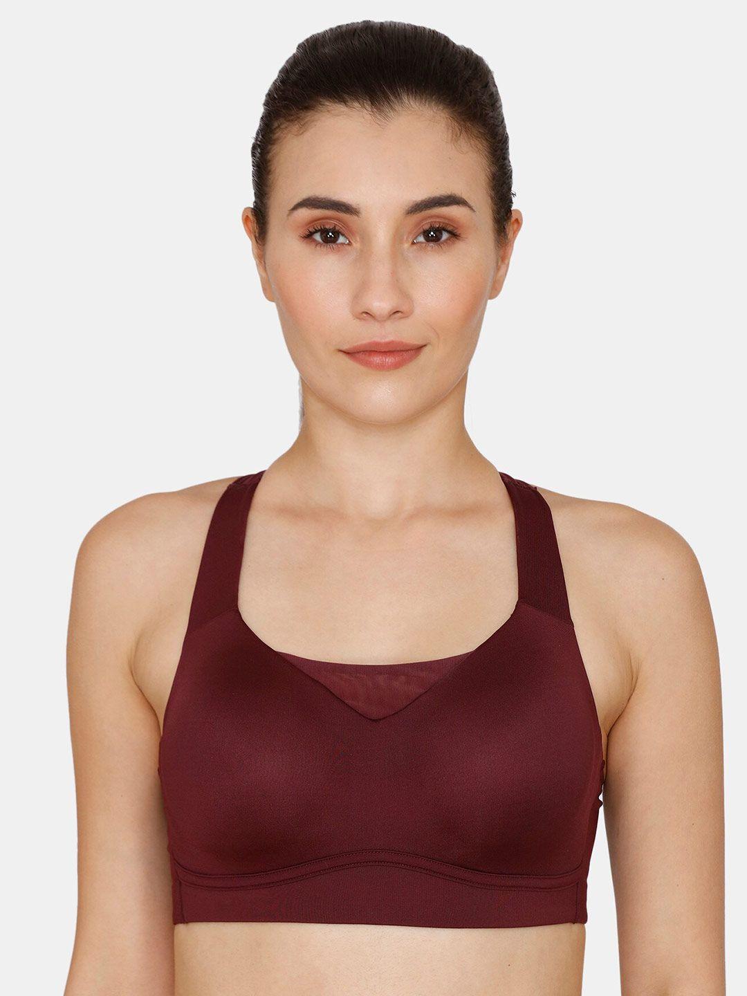 zelocity by zivame women purple non wired sports bra