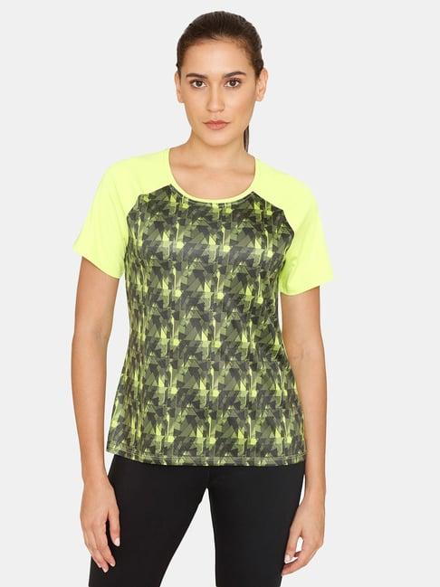 zelocity by zivame yellow printed t-shirt