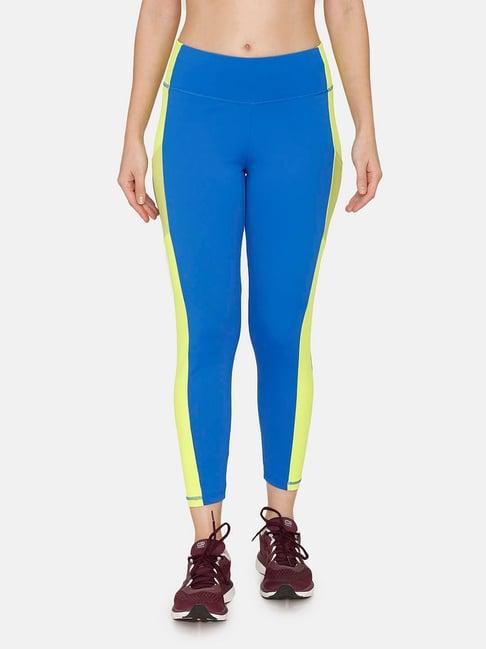 zelocity high rise quick dry leggings - victoria blue