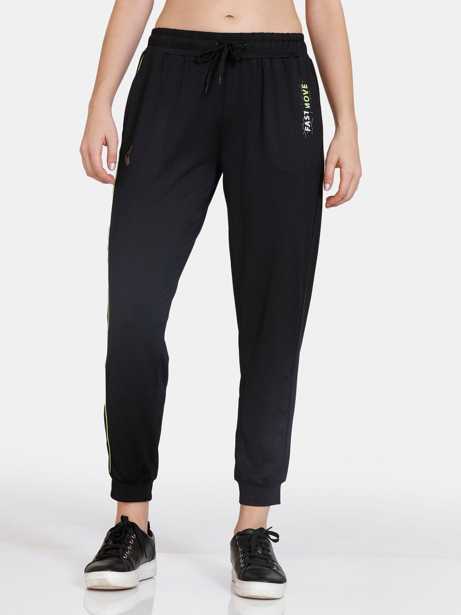 zelocity quick dry high quality stretch joggers jet black