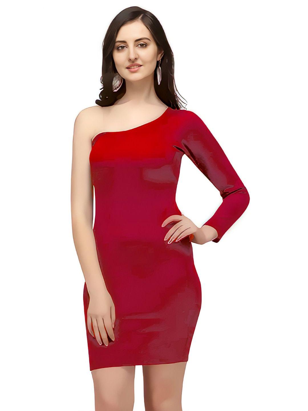 zelzis one shoulder satin party bodycon mini dress