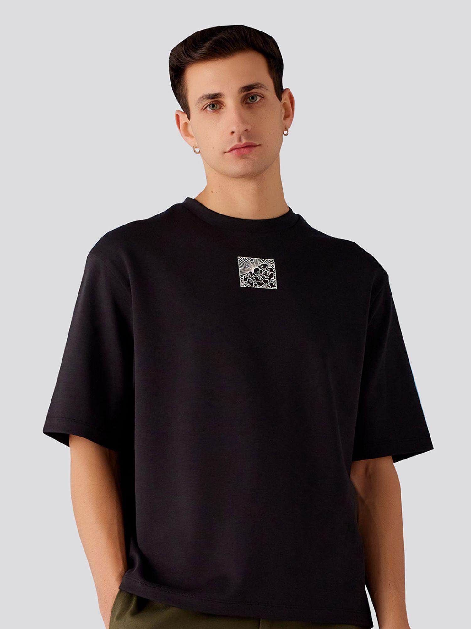 zen typography oversized unisex t-shirt - black