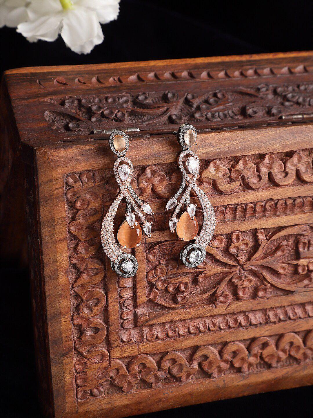 zeneme orange quirky drop earrings