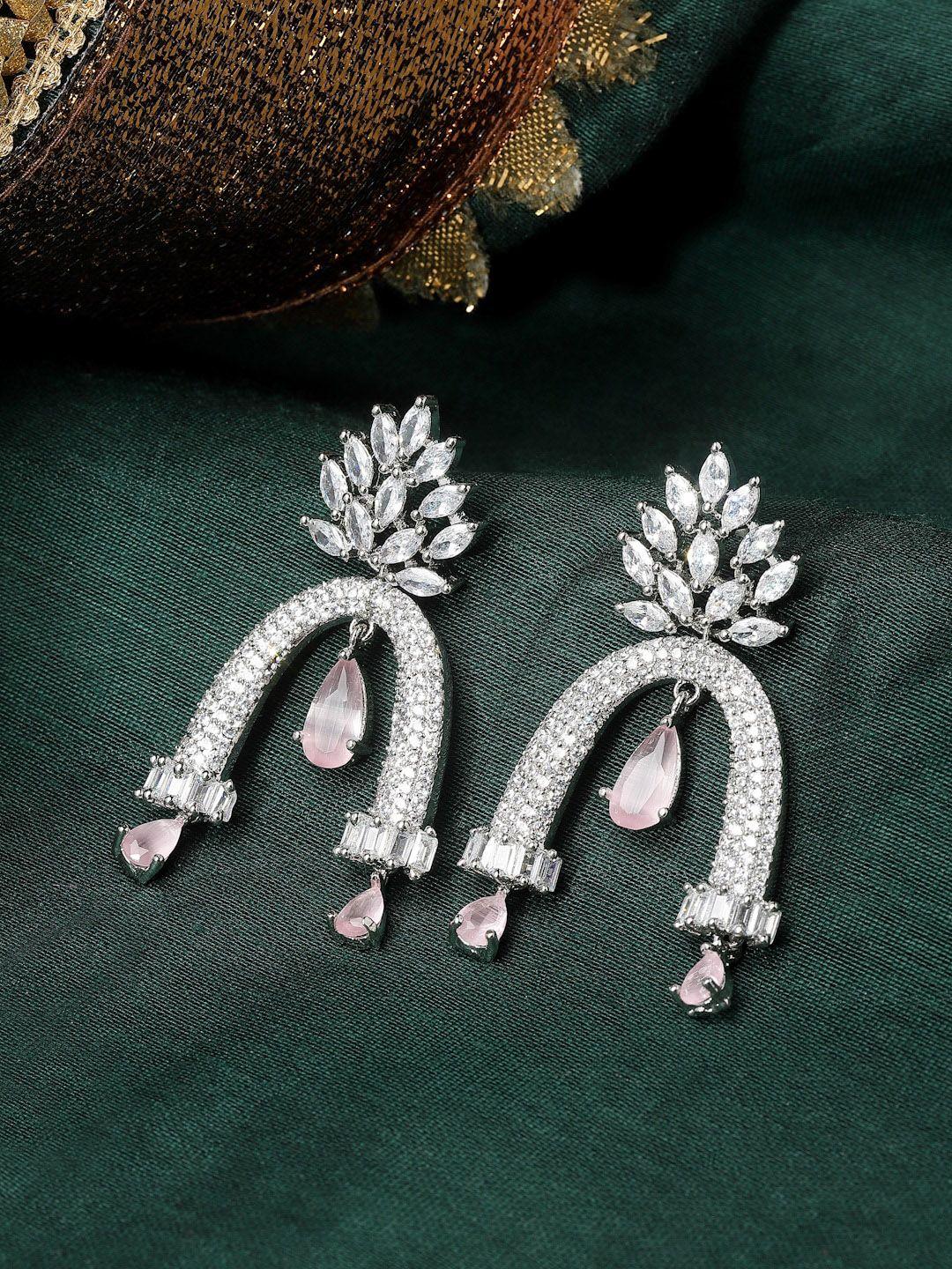 zeneme rhodium-plated quirky drop earrings