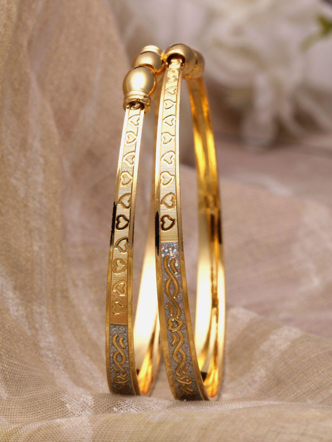 zeneme set of 2 gold-plated kada bracelets