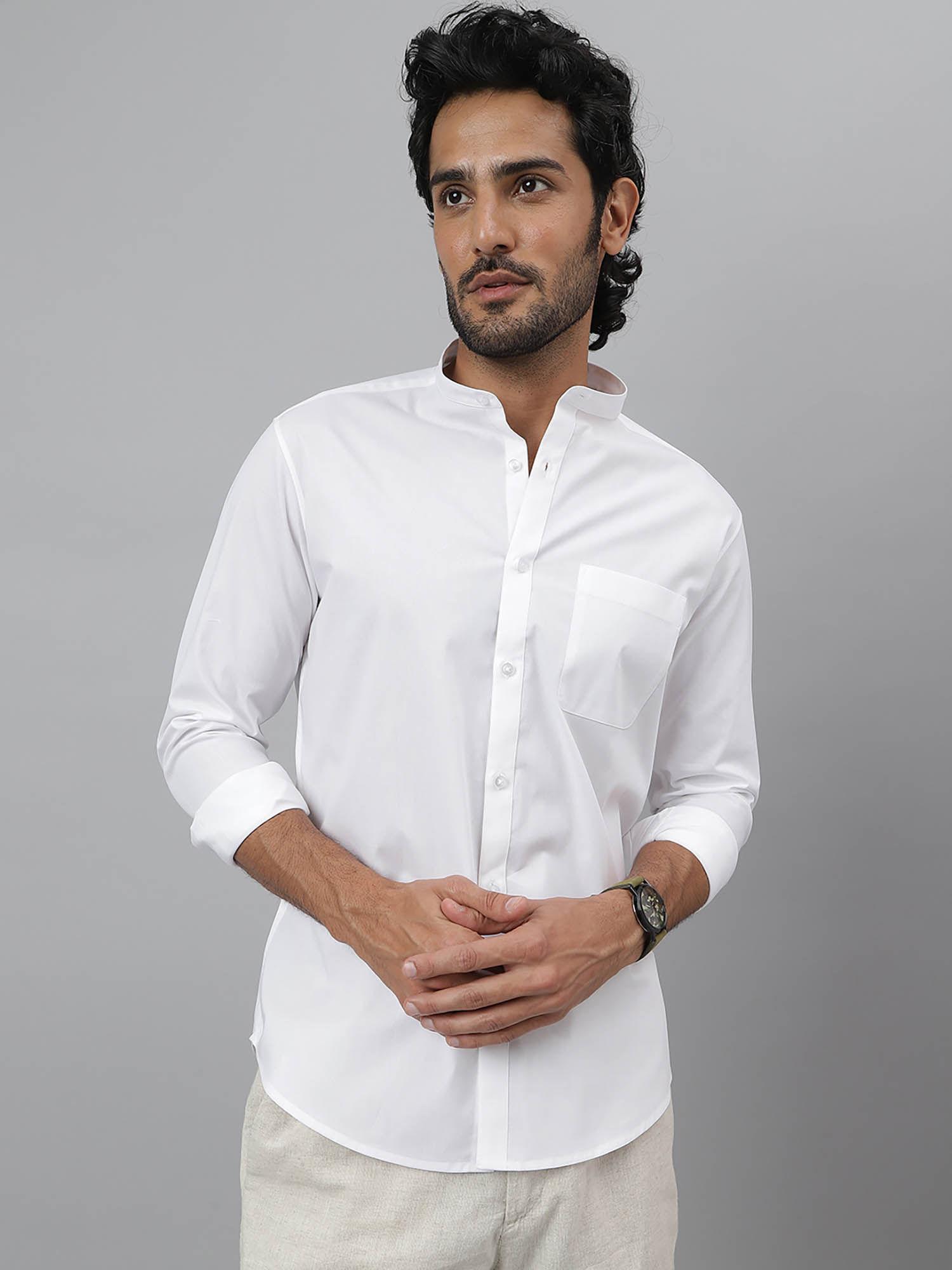 zenscape - full sleeve shirt with mandarin neck