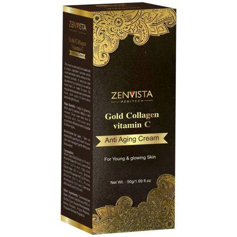 zenvista gold collagen & vitamin-c anti ageing cream forwrinkles & fine lines (50 g)