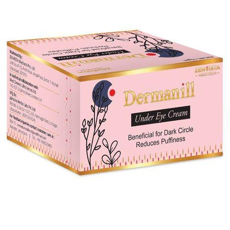zenvista meditech dermanill under eye cream, reduces the appearance of dark circles, puffy eyes, wrinkles, fine lines and evens out skin tone, 15 gm
