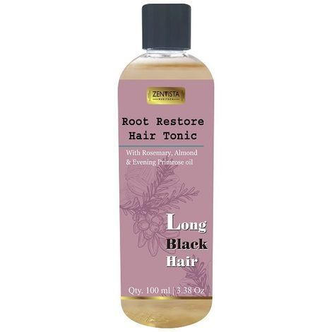 zenvista root restore hair oil for hair growth+ hair fall control, with rosemary & almond oil, vitamin e, bhringraj natural remedy (100 ml)