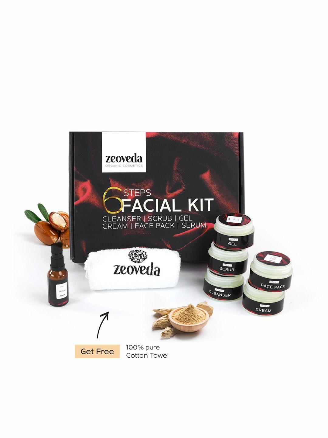 zeoveda 6 steps glowing dew skin whitening facial kit with free pure cotton towel
