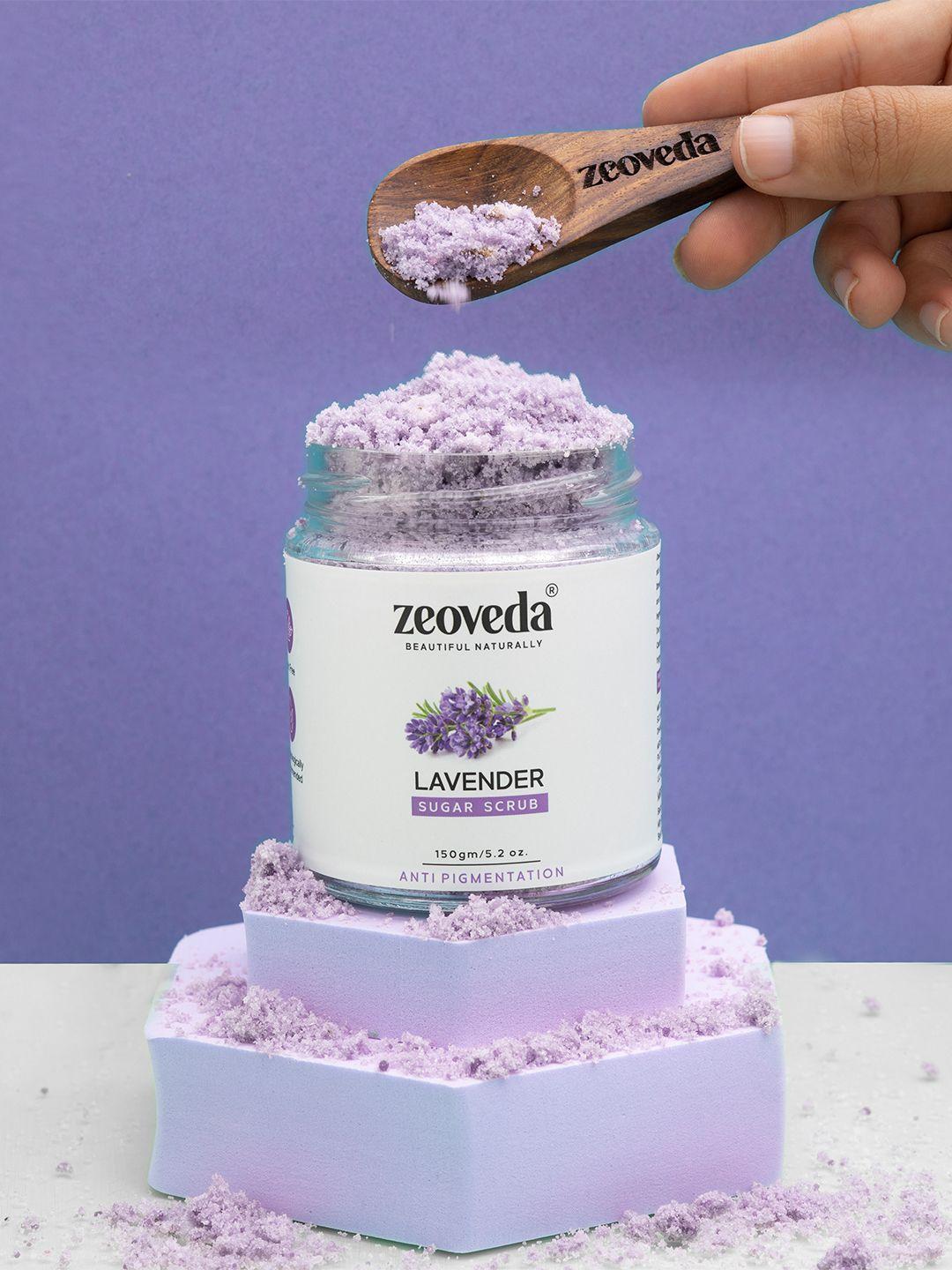 zeoveda lavender sugar scrub for blackhead & tan removal 150gm