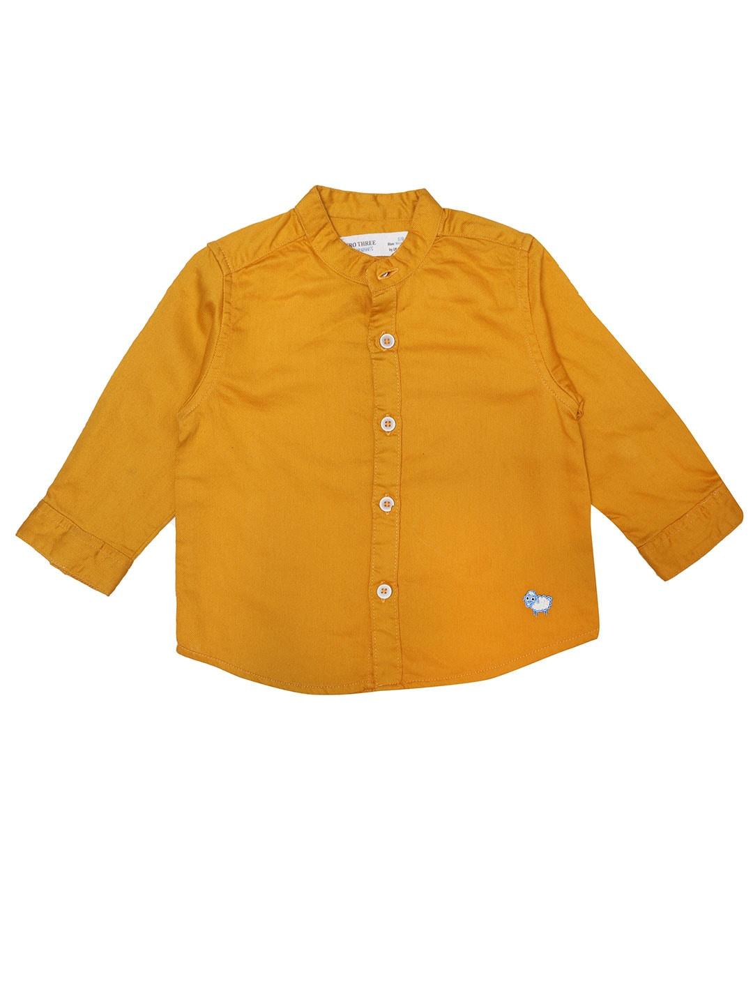 zero three boys yellow standard casual shirt