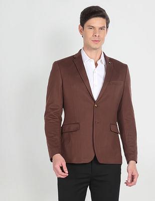 zero calorie slim fit solid blazer