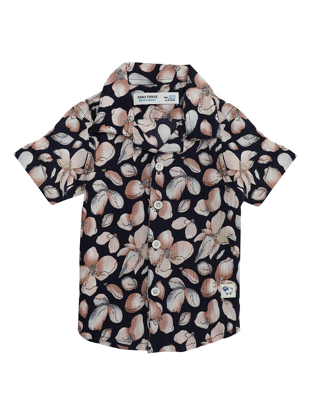 zero three boys comfort floral printed cotton casual shirt