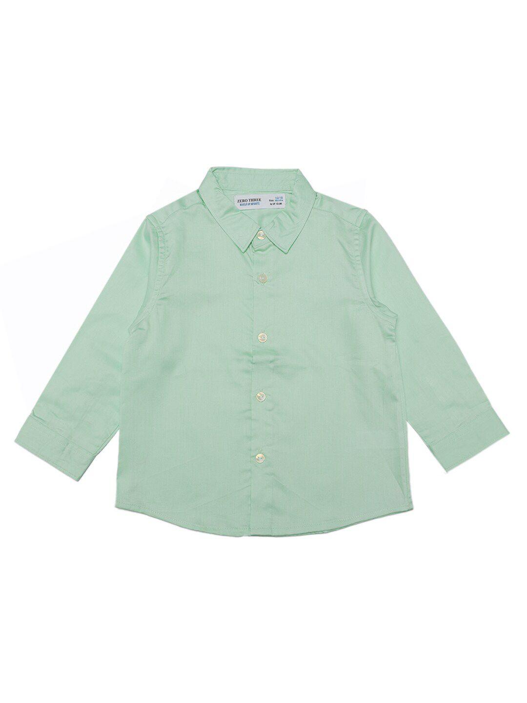 zero three boys sea green comfort casual shirt