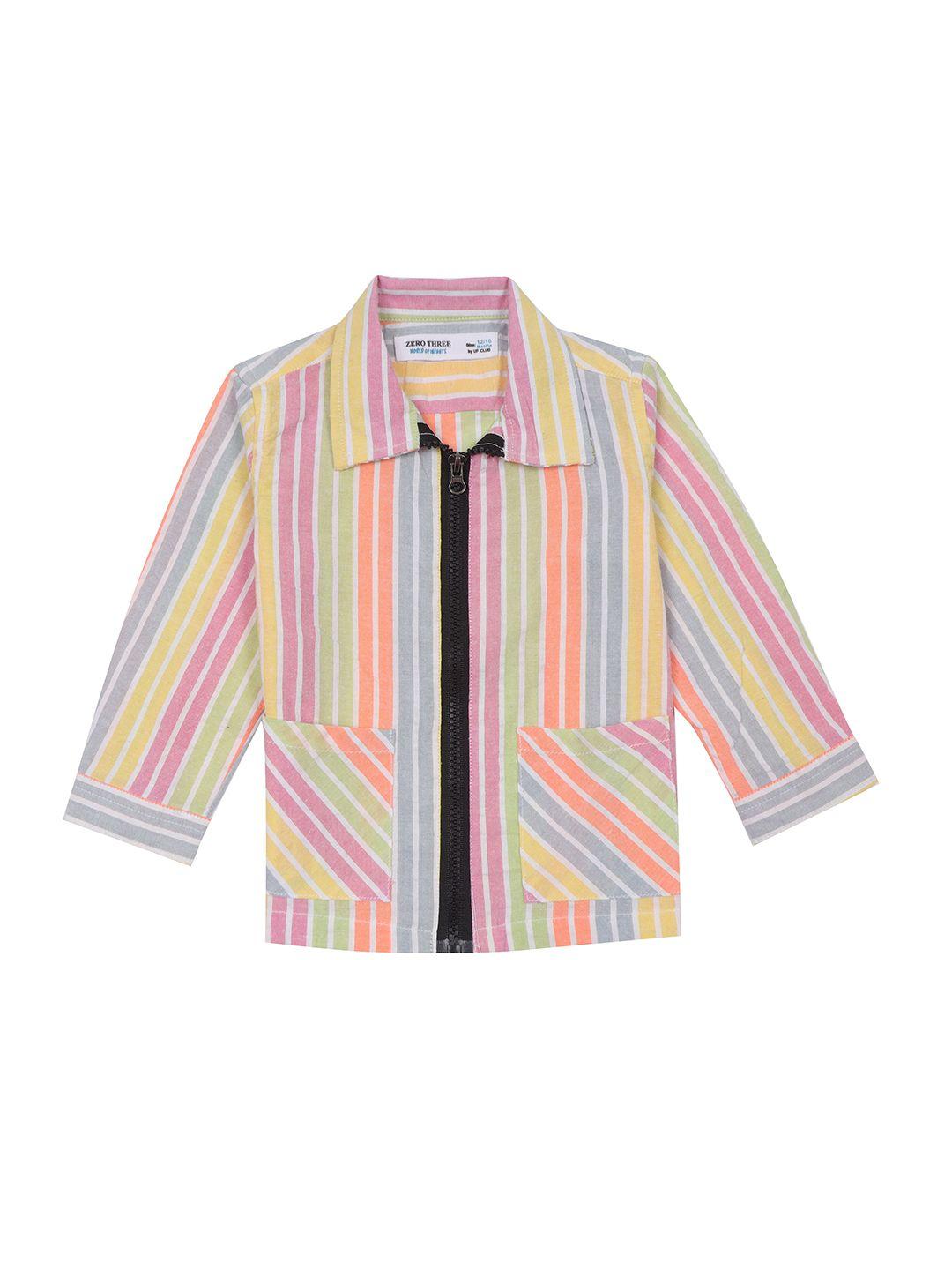 zero three comfort boys striped regular fit spread collar cotton casual shirt