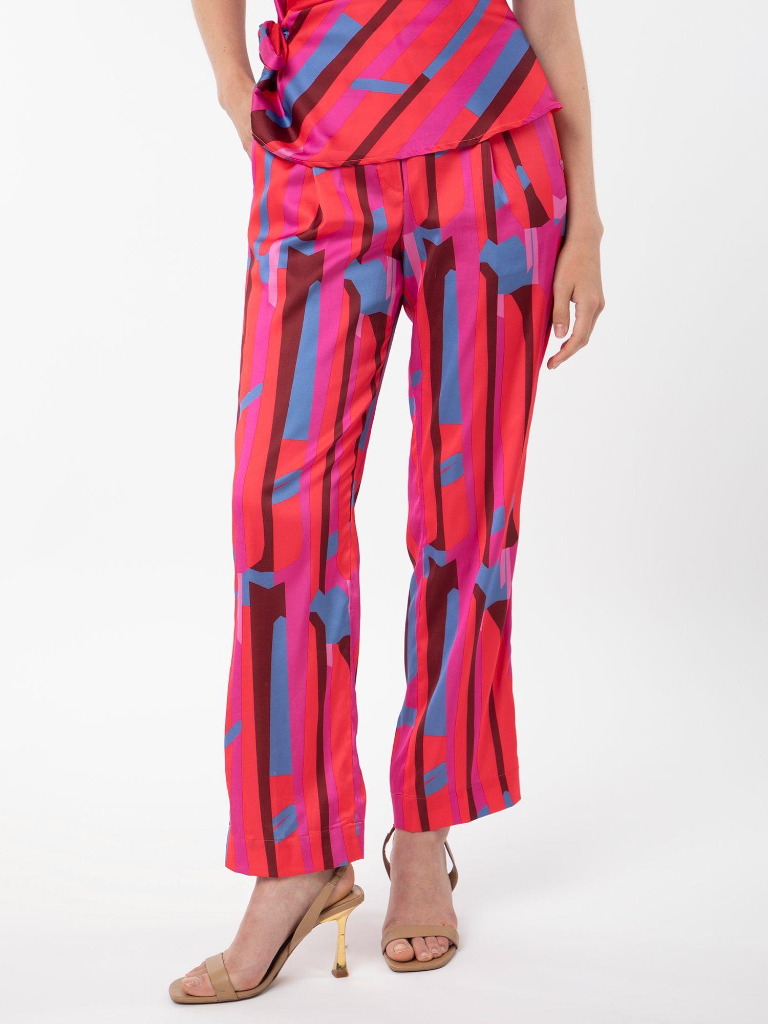 zersa abstract print trousers