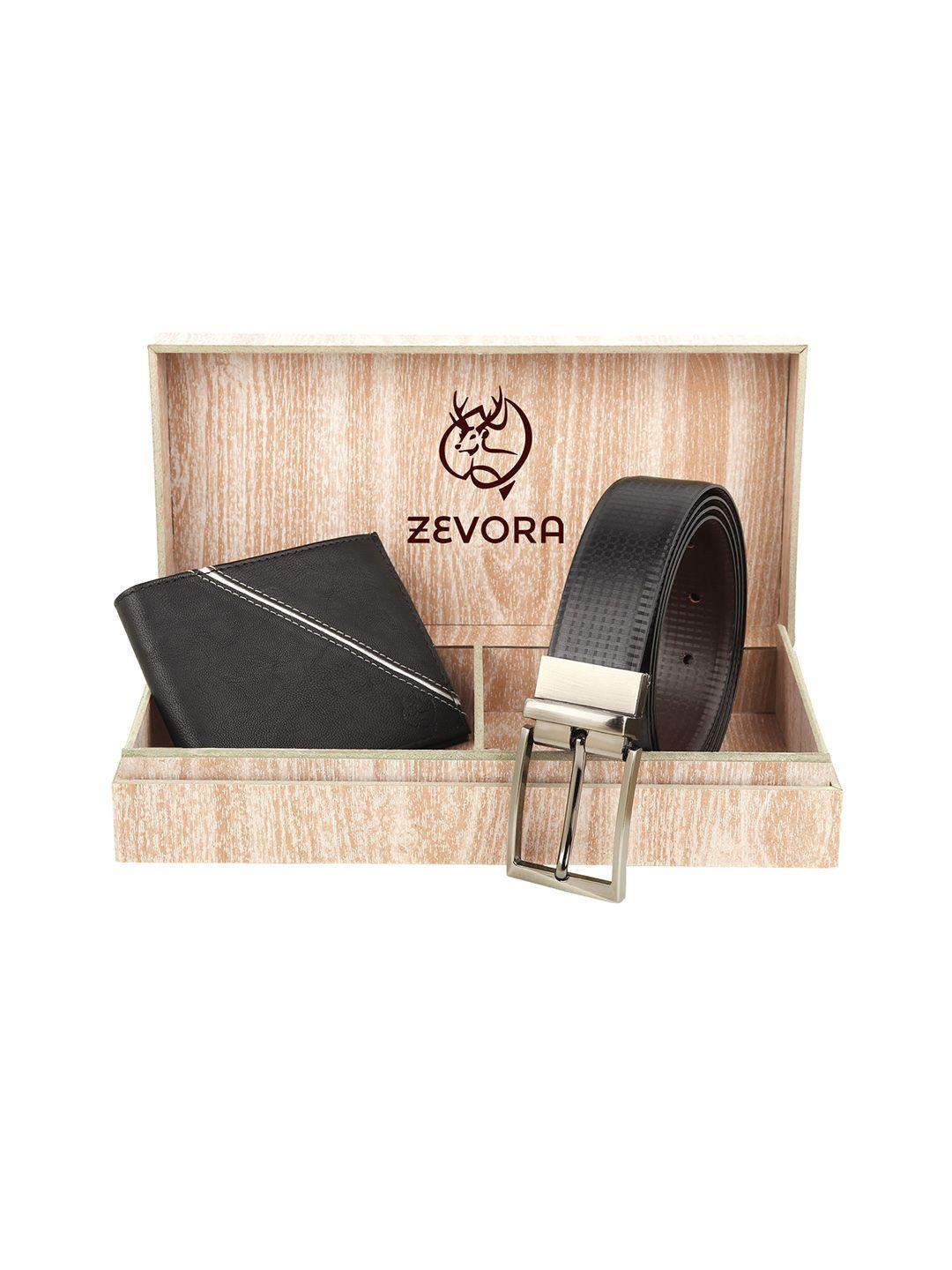 zevora men black solid accessory gift set