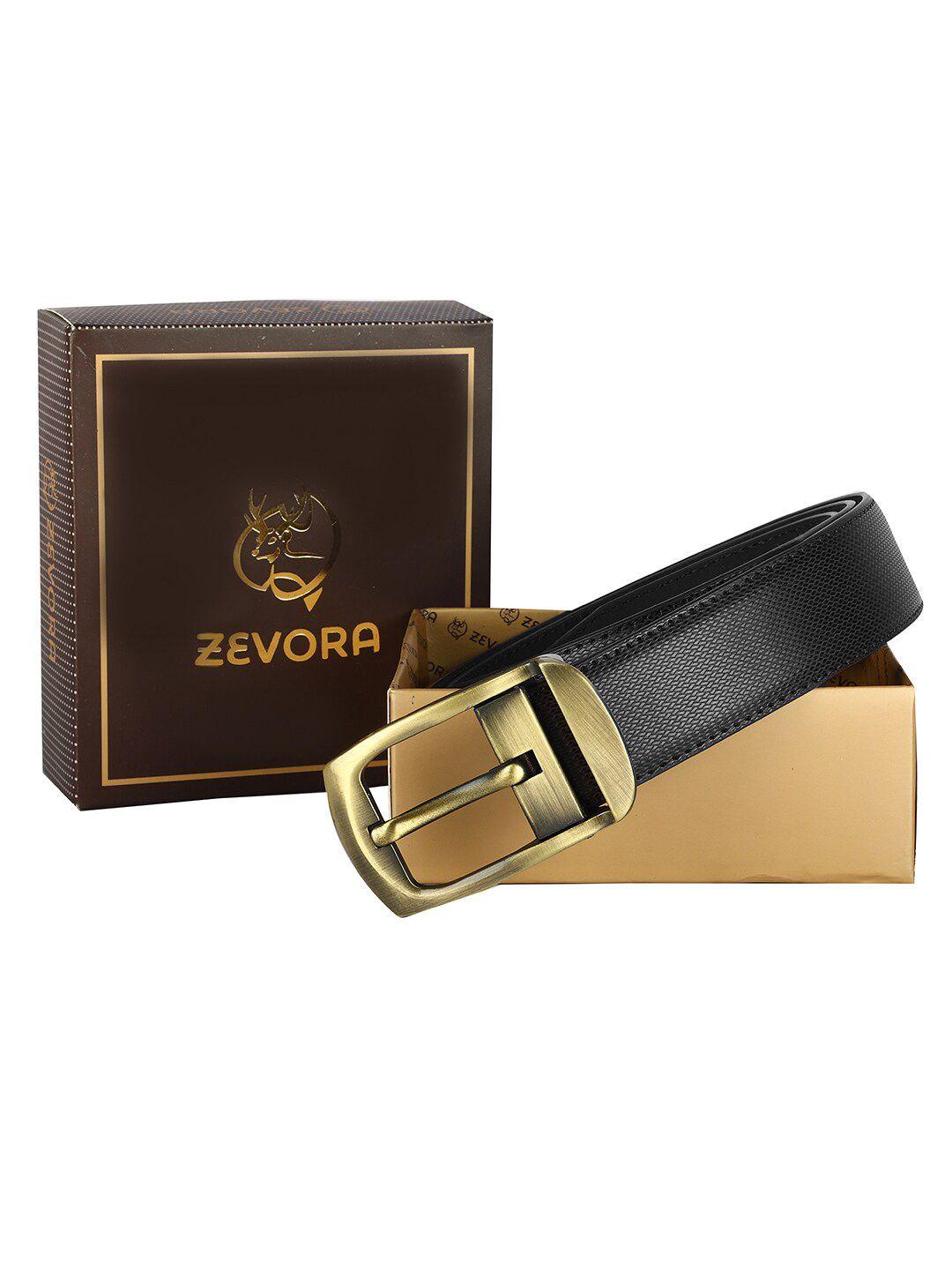 zevora men textured leather formal belt