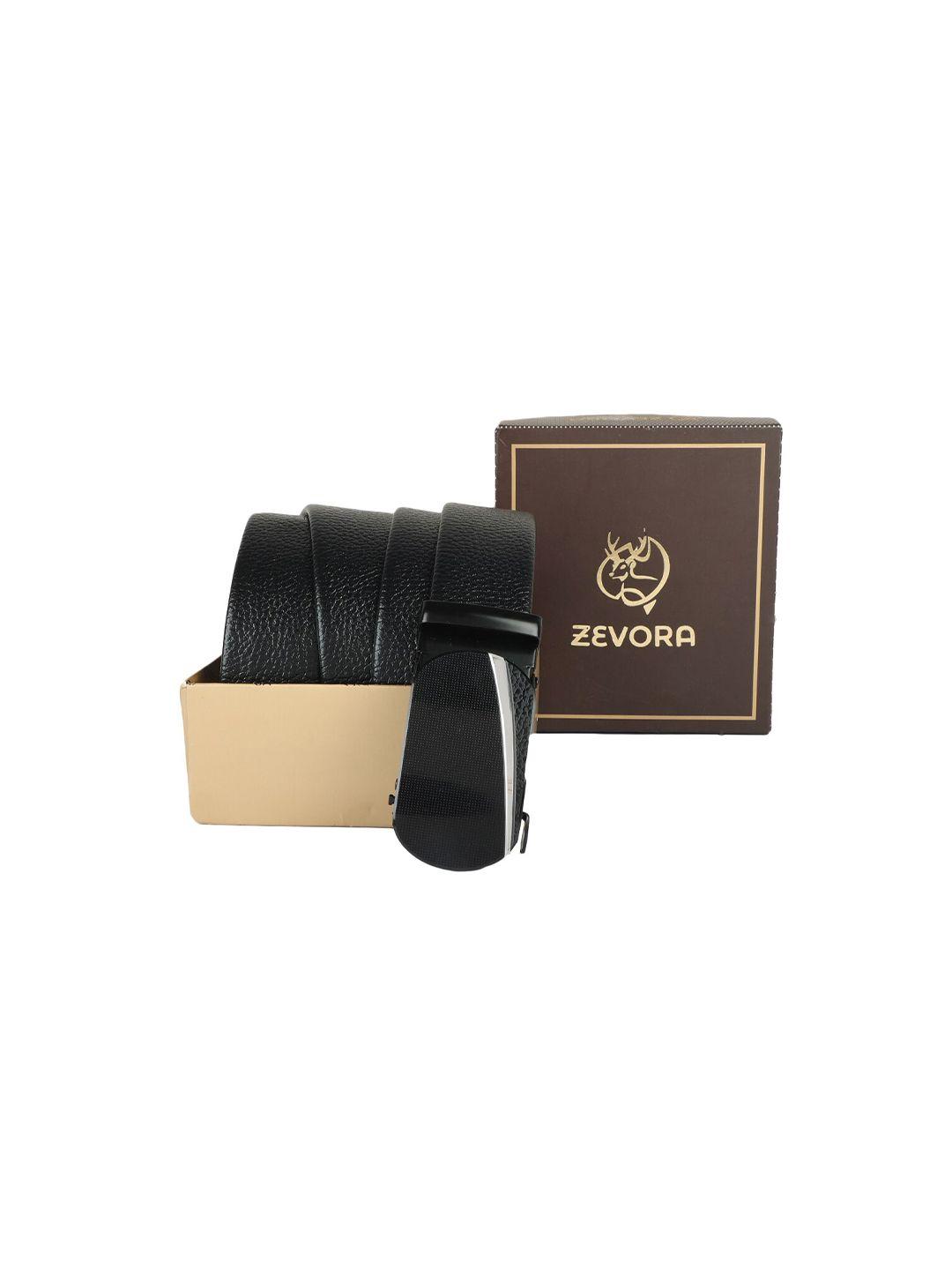 zevora men textured leather formal belt