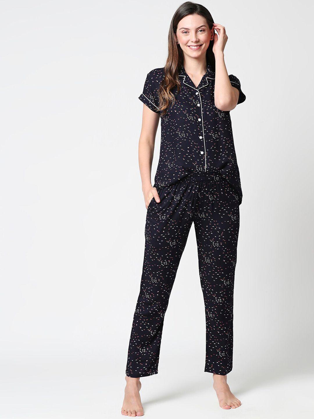 zeyo conversational printed night suit