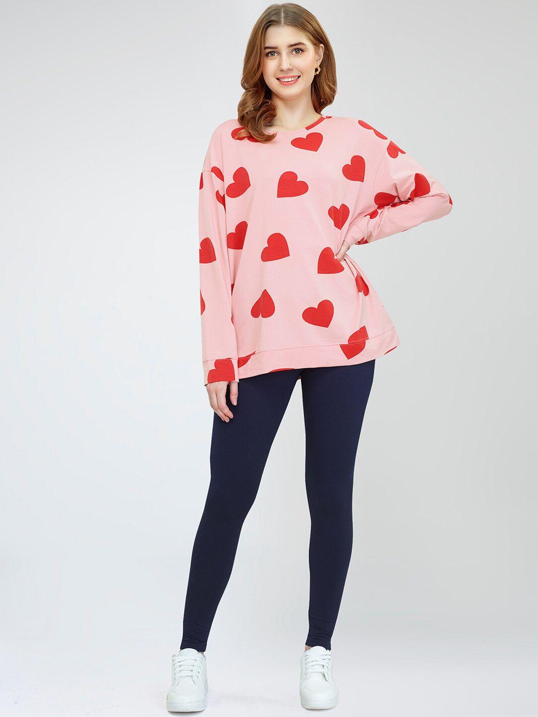 zeyo printed cotton sweatshirt with leggings co-ords