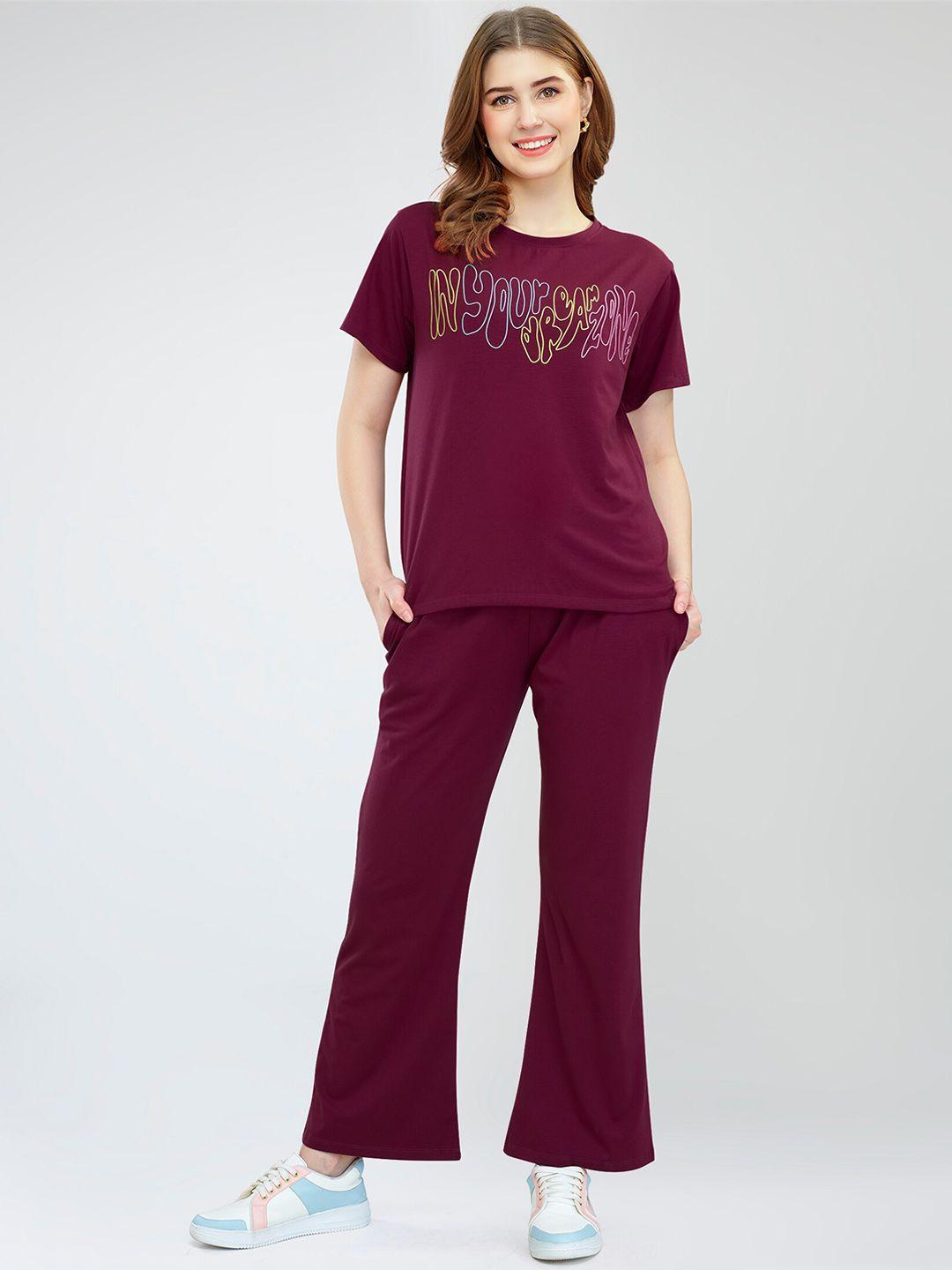 zeyo printed t-shirt with trousers co-ords