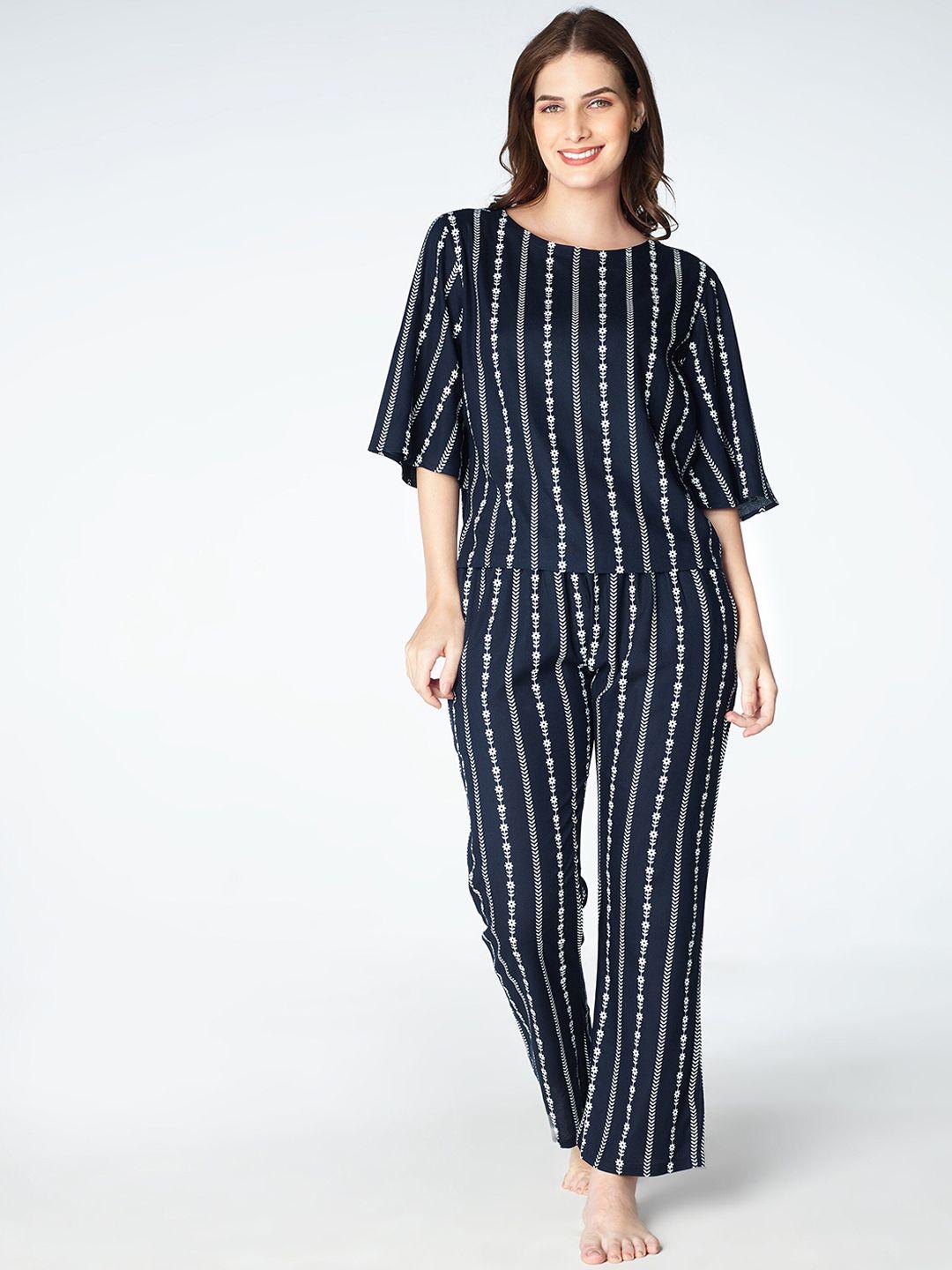 zeyo striped night suit