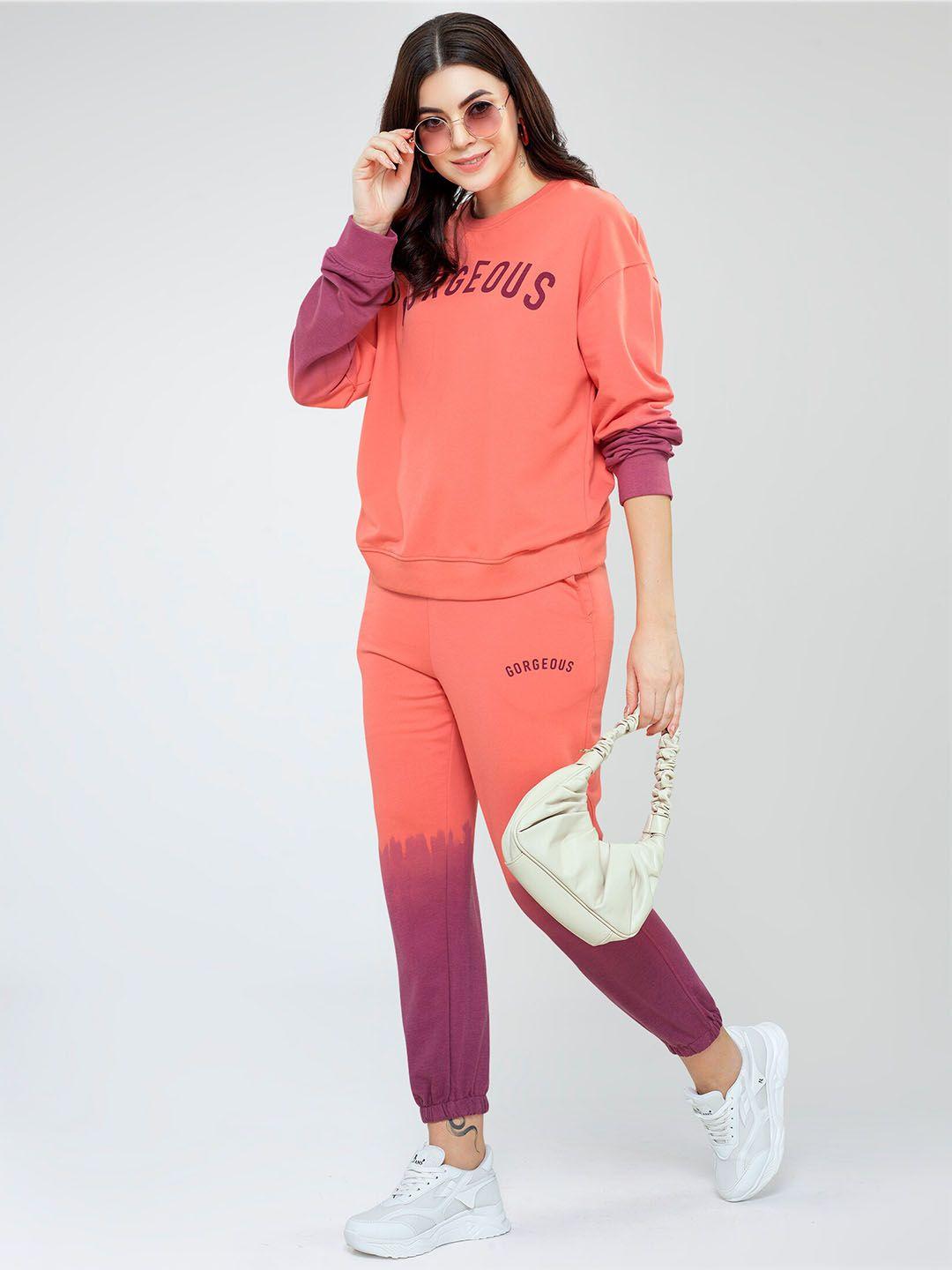 zeyo tie-dye printed sweatshirt & joggers co-ord