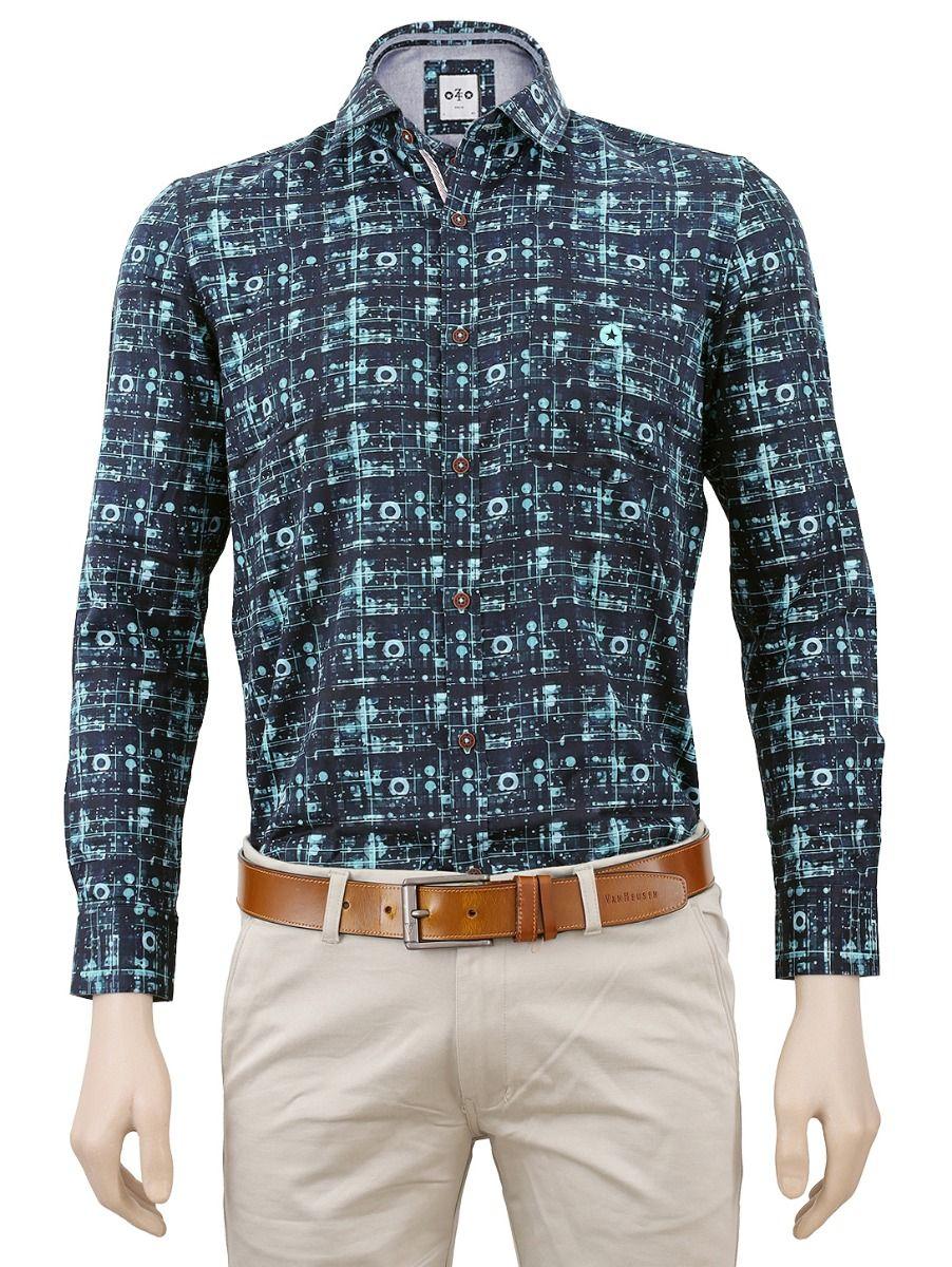 zf men's readymade casual printed cotton shirt